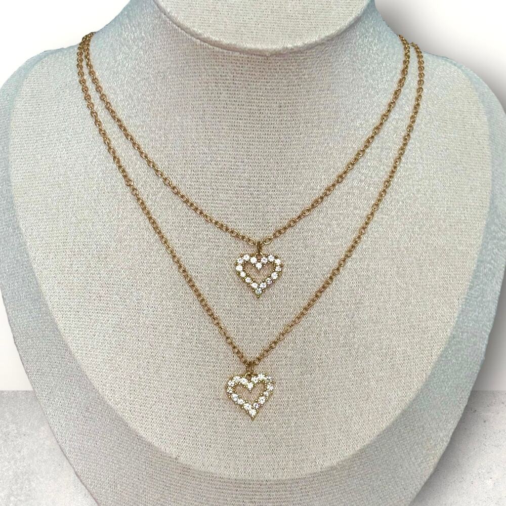 Multilayer Heart Gold Necklace